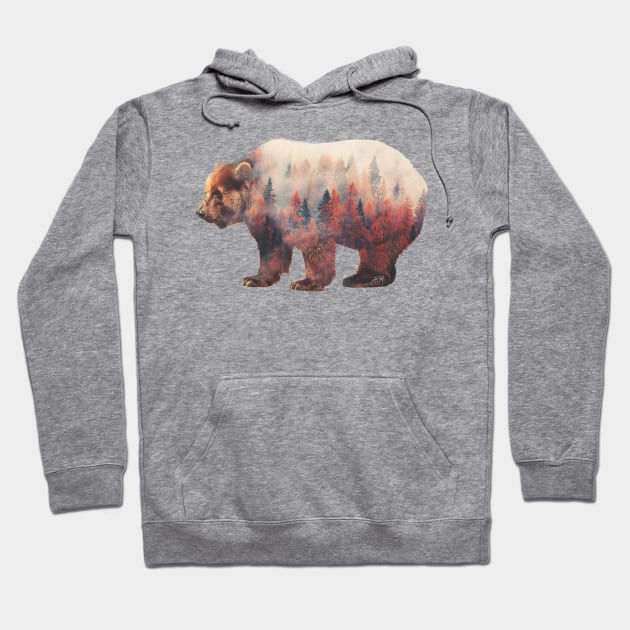 Bear - Double Exposure Hoodie by lunaroveda